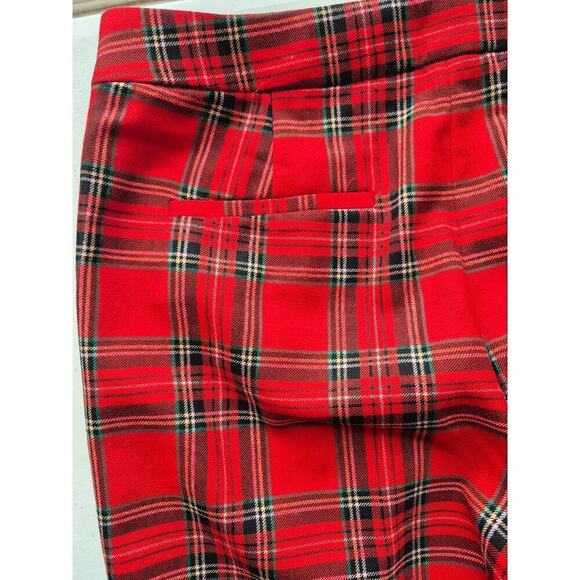J. Crew Kate, Sz. 10 Red Plaid Wool Blend Straight leg Pants - Picture 7 of 8